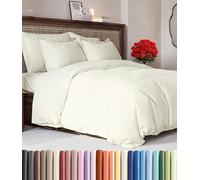 Parure de lit pour grand lit - Housse de couette extra douce pour grand lit - Housse de couette de 228,6 x 228,6 cm avec 2 taies d'oreiller - Luxe hôtelière, facile d'entretien et ne se décolore pas -