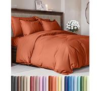 Parure de lit pour lit double - Housse de couette extra douce 203,2 x 228,6 cm avec 2 taies d'oreiller - Qualité hôtelière, facile d'entretien et ne se décolore pas avec fermetures éclair et attaches