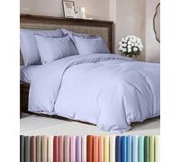 Parure de lit pour lit double - Housse de couette extra douce pour lit double - Housse de couette de 203,2 x 228,6 cm avec 2 taies d'oreiller - Luxe hôtelière, facile d'entretien et ne se décolore pas