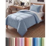 Parure de lit pour lit simple/jumeau XL - Housse de couette extra douce de 172,7 x 228,6 cm avec 1 taie d'oreiller pour femmes, hommes, enfants et adolescents - Facile d'entretien, ne se décolore pas