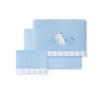 Parure de lit pour mini berceau Coralina Licorne Nuage en bleu · Draps d'hiver pour bébés