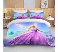 Parure De Lit Princesse Barbie Rose, Housse De Couette Douce Barbie Pour Filles, Housse De Couette Moderne Au Motif Dessin Anime