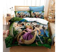 Parure De Lit Princesses Avec Impression Num¿¿Rique D En Microfibre Motif Dessin Anim¿¿ Bella Cendrillon Raiponce Princesse Pour Fille (, Double