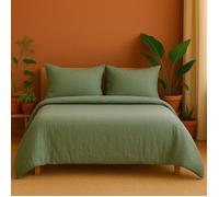 Parure de lit - PROMO LINGE - Alia - Gaze de coton - 240 x 220 cm - Sauge