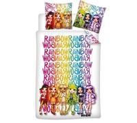Aymax! Parure de lit Rainbow High Réversible – 1 personne – 140x200 cm + Taie 65x65 cm – Polycoton