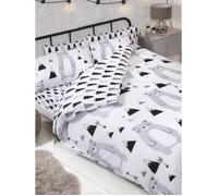 Parure de lit - Rapport Ours Scandi - Double - Housse de couette 200x200cm - Taies d'oreiller - Easycare