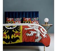 Parure De Lit République Tchèque Drapeau National Ensemble Literie Trois Pièces pour Joueurs Et Enfants Housse Couette en Microfibre Épaisse 105G Décoration De Salle De Jeux Et Chambre À Coucher