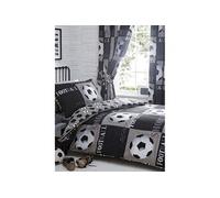 Parure de lit réversible Football Noir Gris et Blanc -138 x 200 cm