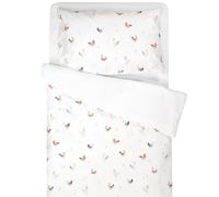 Parure De Lit Réversible Gallina Écru ? Motif Poules Champêtre 100X140