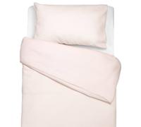 Parure de lit réversible gaze de coton & nid d'abeille rose 100X140