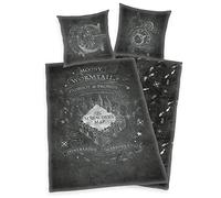 Parure de lit réversible Harry Potter Carte du Maraudeur 2 pièces 135 x 200 cm 80 x 80 cm