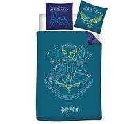 Aymax Parure de lit réversible Harry Potter Housse 140x200 cm + Taie 63x63 cm 100% polyester