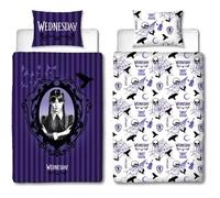 Parure de lit réversible - MERCREDI - Microfibre - 1 housse de couette 140 x 200 cm + 1 taie 63 x 63 cm