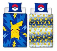 Parure de lit réversible - POKEMON - Pikachu IV - Microfibre - 1 housse de couette 140 x 200 cm + 1 taie 63 x 63 cm