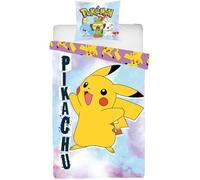 Parure de lit réversible - POKEMON - Pikachu - Microfibre - 1 housse de couette 140 x 200 cm + 1 taie 63 x 63 cm