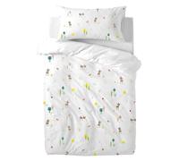 Parure de lit réversible pour bébé 60x120cm,100 % coton,comprenant une housse de couette et une taie d'oreiller,Parure de lit housse de couette 90 x 120cm avec taie d'oreiller 60 x 40cm (gazelle)