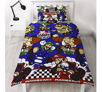 Parure de lit réversible pour lit simple/double, Nintendo Mario Kart Racer