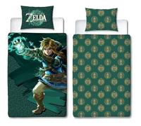 Parure de lit réversible - ZELDA - Microfibre - 1 housse de couette 140 x 200 cm + 1 taie 63 x 63 cm