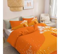 Parure de Lit Romantisme Housse de Couette Réversible 140 x 200 cm, Housse de Couette Abstrait Plante Arbre Couple Parure de Lit Douce et Respirante Décor de Chambre de Luxe avec Taies d'oreiller