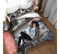 Parure De Lit Selena Gomez, Housse De Couette Et Taie D'oreiller En Microfibre Polyester Avec Fermeture Éclair 50 X 75 Cm, Douce Et Anti-Sensibilité