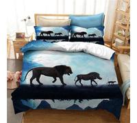 Parure De Lit Simba Et Le Roi Lion, Housse De Couette Et Taie D'oreiller, Motif Dessin Anime, Pour Garcon Et Fille, Jolie Housse De Couette, Cadeau Idéal Pour La Maison Ou La Chambre À Coucher