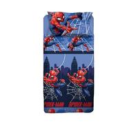 Parure de lit Simple Disney, Drap Plat, Drap Plat, taie d'oreiller, Bleu, 100% Coton, Produit Officiel