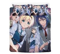 Parure de lit simple en microfibre avec housse de couette et 2 taies d'oreiller, impression HD, motif anime Grisaia Phantom Trigger, cadeaux pour garçons et filles (articles de fans)