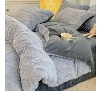 Parure de lit Simple en Polaire de Lait Automne/Hiver Housse de Couette épaisse et Chaude de Couleur Unie 200x230 220x240 Literie pour Usage Double