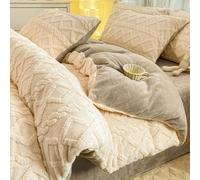 Parure de lit Simple en Polaire de Lait Automne/Hiver Housse de Couette épaisse et Chaude de Couleur Unie 200x230 220x240 Literie pour Usage Double