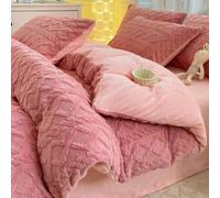 Parure de lit Simple en Polaire de Lait Automne/Hiver Housse de Couette épaisse et Chaude de Couleur Unie 200x230 220x240 Literie pour Usage Double