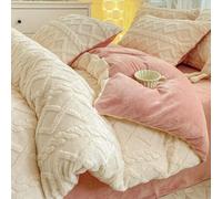 Parure de lit Simple en Polaire de Lait Automne/Hiver Housse de Couette épaisse et Chaude de Couleur Unie 200x230 220x240 Literie pour Usage Double