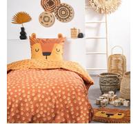 Parure de lit simple ""Funny"" à motif divers - Orange - l 140 x L 200 cm