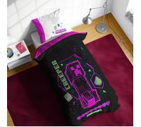 Parure de lit simple Minecraft Cyber Neon