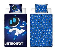 Character World Parure de lit Simple Officielle Astro Bot | Parure de lit réversible Recto Verso au Design Space Gaming avec taie d'oreiller Assortie, Bleu