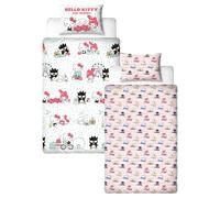 Parure de lit Simple Officielle Hello Kitty Character World | Parure de lit réversible Double Face avec taie d'oreiller Assortie