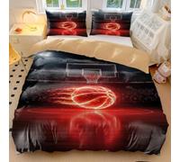Parure de lit Slam Dunk avec housse de couette en microfibre douce pour décoration de chambre d'adolescents et garçons (style 2, king size 240 x 220 cm + 50 x 75 x 2)