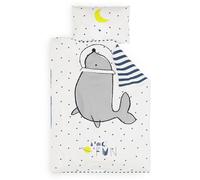 Parure de lit - Sleepwise Kids-Edition - 135 x 200 cm 50 x 75 cm - Microfibre - Housse de couette + Taie d'oreiller - Blanc & Gris