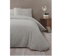 Parure de Lit - Snuggle Teddy - Argenté - 100% Polyester - Lavable en machine - Douceur exceptionnelle