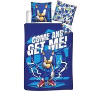 Parure de Lit Sonic Come and Get Me 1 Personne, Housse de Couette 140x200 cm + Taie d'oreiller 65x65 cm, Polycoton