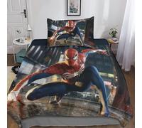 Parure De Lit Spider-Man 3 Pieces Avec Housse De Couette Et Fermeture Éclair Pour Adolescents Motif Personnages Du Film Marvel Hypoallergénique
