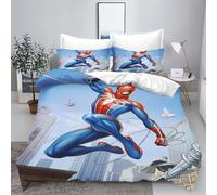 Parure De Lit Spider-Man Avec Housse De Couette Et Motif Dessin Anime 3d Pour Enfants, 100 % Polyester, 3 Pieces