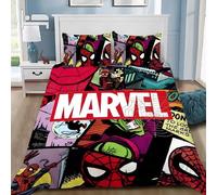 Parure De Lit Spiderman Avec Housse De Couette Et Taie D'oreiller Motif Dessin Anime