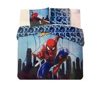 Parure de Lit Spiderman en Coton, Housse de Couette Réversible avec 2 Taies d'oreiller - 100% Coton (Parure de lit Spiderman-d, 240x220)