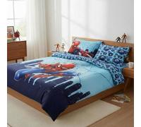 Parure de Lit Spiderman Housse de Couette Licence Réversible avec Taie d'oreiller, 3 Pièces (240x220 cm + 65x65 cm), 2 Personnes (Parure Spiderman)