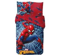 Parure de Lit Spiderman pour Enfant, Housse de Couette Réversible 140x200 cm, Taie d'oreiller 63x63 cm, 100% Coton (Parure de lit Spiderman)