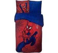Parure de Lit Spiderman pour Enfant, Housse de Couette Réversible 140x200 cm, Taie d'oreiller 63x63 cm, 100% Coton (Housse de Couette Spiderman)