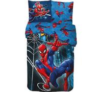 Parure de Lit Spiderman pour Enfant, Housse de Couette Réversible 140x200 cm, Taie d'oreiller 63x63 cm, 100% Coton (Parure de lit Spider-Man)
