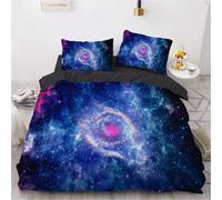 Parure De Lit Star Galaxy Universe - Housse De Couette 100 % Coton Lavé, Respirante, Durable Et Douce - Qualité Hôtelière Avec Fermeture Éclair