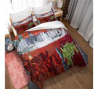 Parure De Lit Ste-X 3d Graffiti, Housse De Couette Et Taie D'oreiller En Microfibre Polyester Avec Fermeture Éclair 50 X 75 Cm, Douce Et Anti-Sensibilité