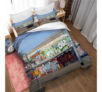 Parure De Lit Ste-X 3d Graffiti, Housse De Couette Et Taie D'oreiller En Microfibre Polyester Avec Fermeture Éclair 50 X 75 Cm, Douce Et Anti-Sensibilité